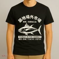 Japanense Tsukiji Fish Market Washed Tokyo Japan Gift T-Shirt thumb 3