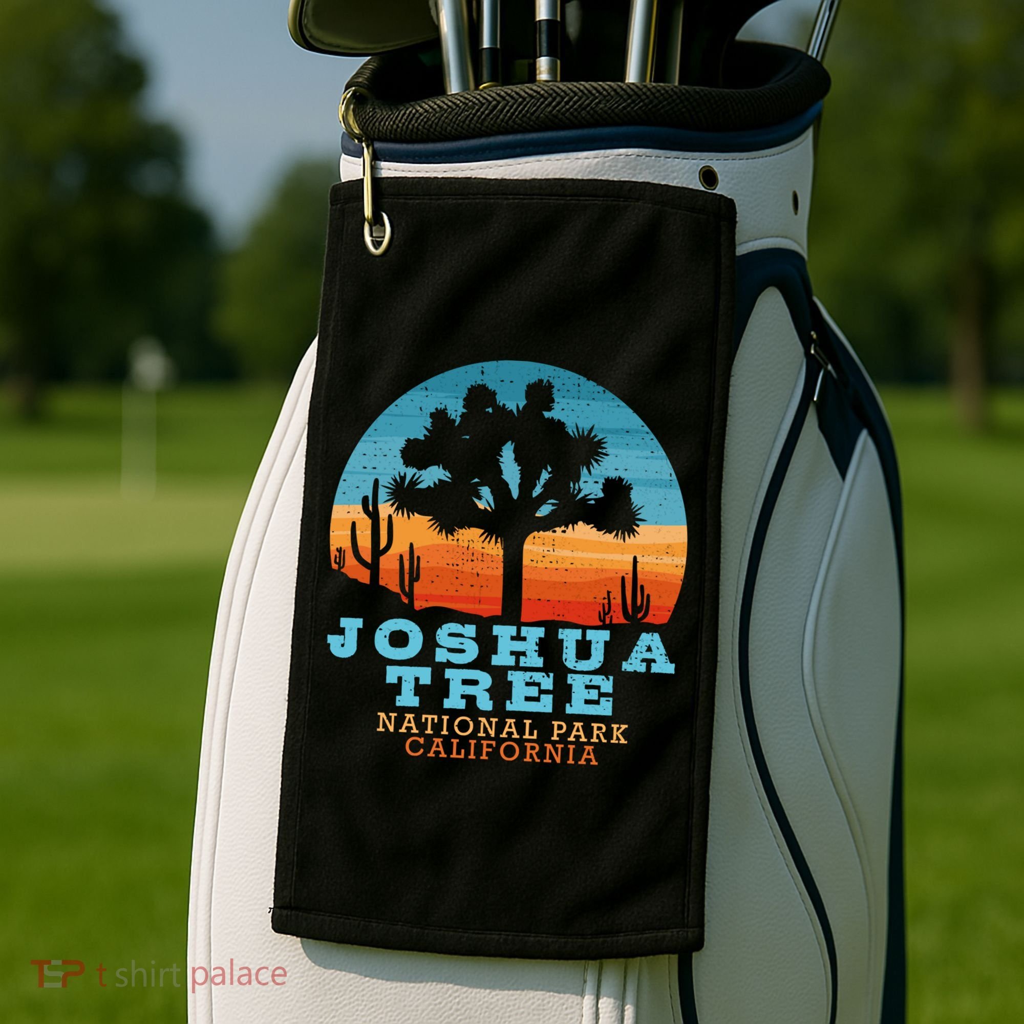 Joshua Tree Funny Gift Desert Palm Outdoor Camping Cactus Springs Cool Gift Golf Towel
