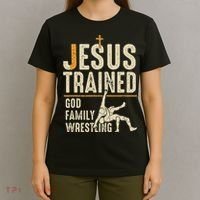 Jesus Trained God Family Wrestling Christian Wrestler Faith T-Shirt thumb 4