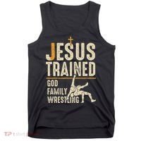 Jesus Trained God Family Wrestling Christian Wrestler Faith Tank Top thumb 0
