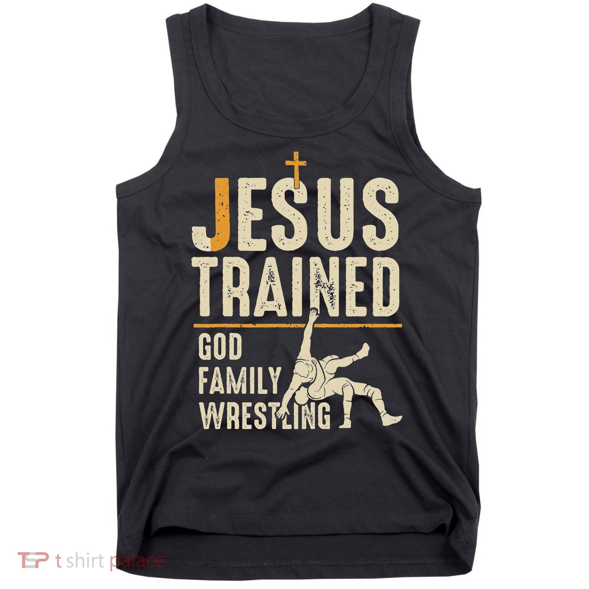 Jesus Trained God Family Wrestling Christian Wrestler Faith Tank Top