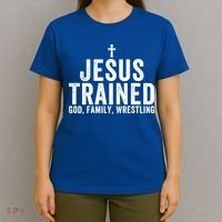 Jesus Trained God Family Wrestling Christian Wrestling Great Gift T-Shirt thumb 4
