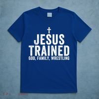 Jesus Trained God Family Wrestling Christian Wrestling Great Gift T-Shirt thumb 5