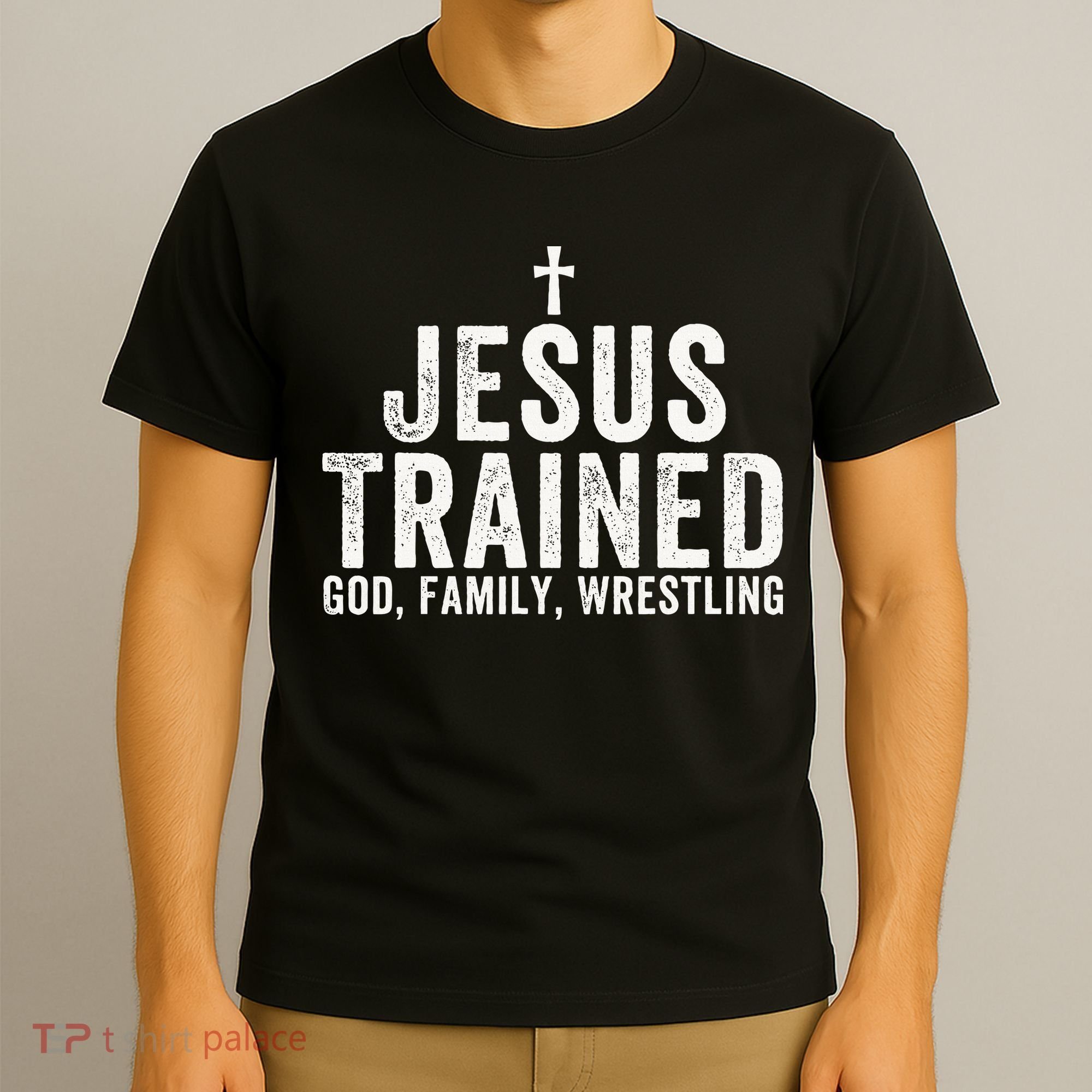 Jesus Trained God Family Wrestling Christian Wrestling T-Shirt