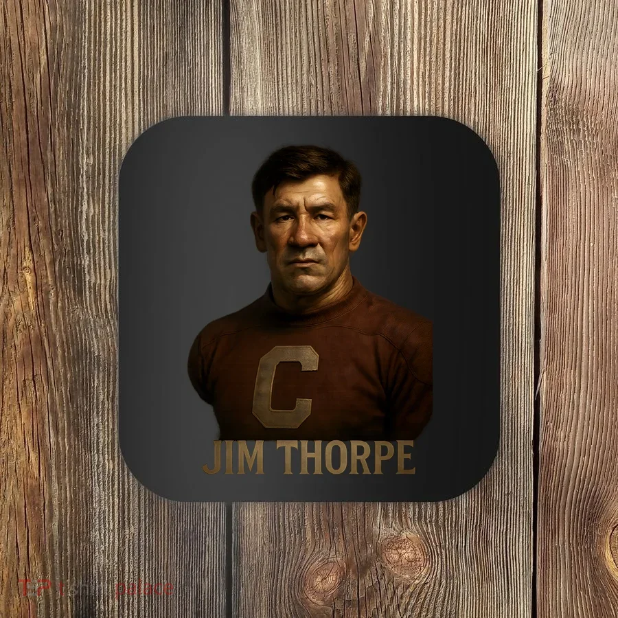 Jim Thorpe Hyper Realistic Digital Art Coaster
