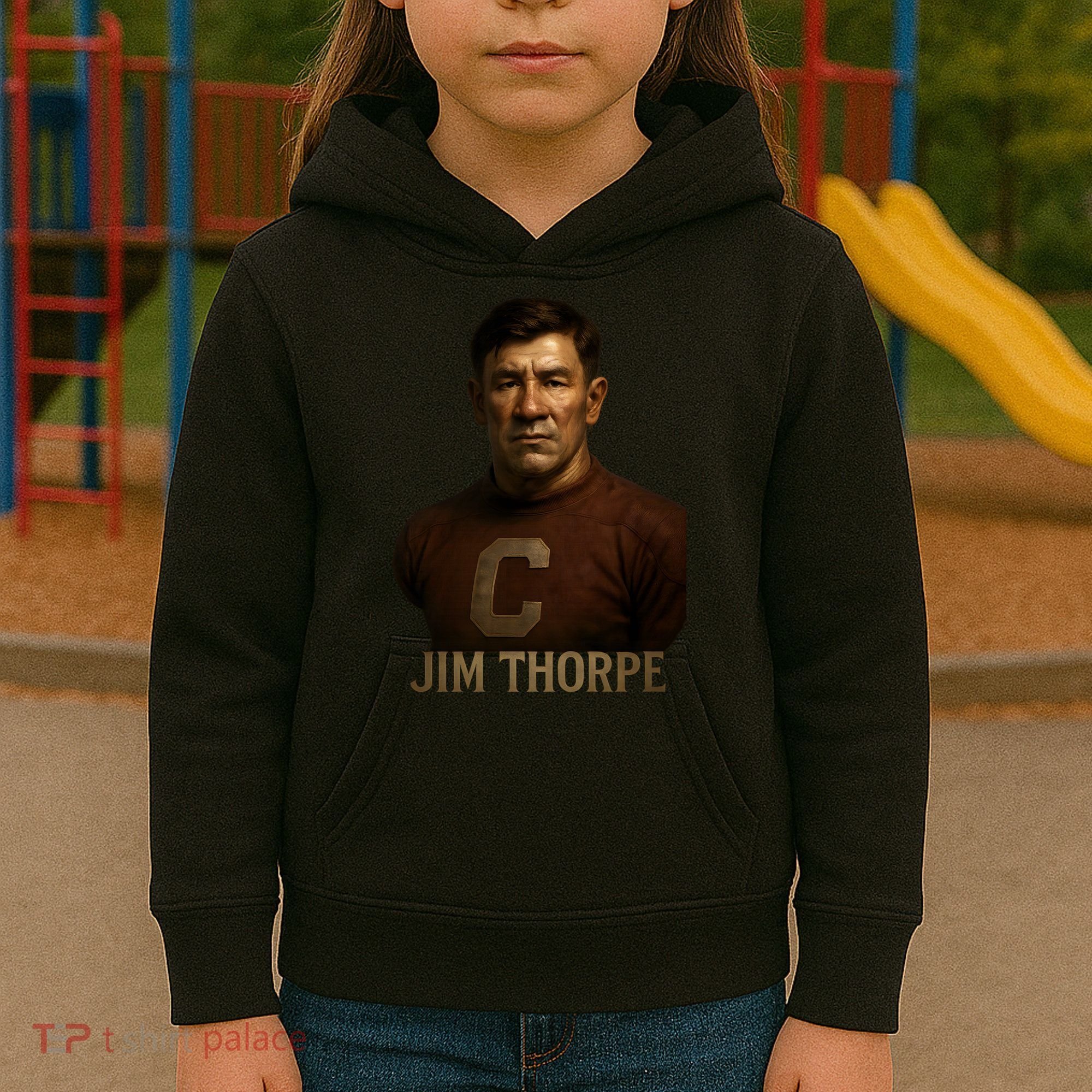 Jim Thorpe Hyper Realistic Digital Art Kids Hoodie