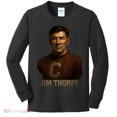 Jim Thorpe Hyper Realistic Digital Art Kids Long Sleeve Shirt