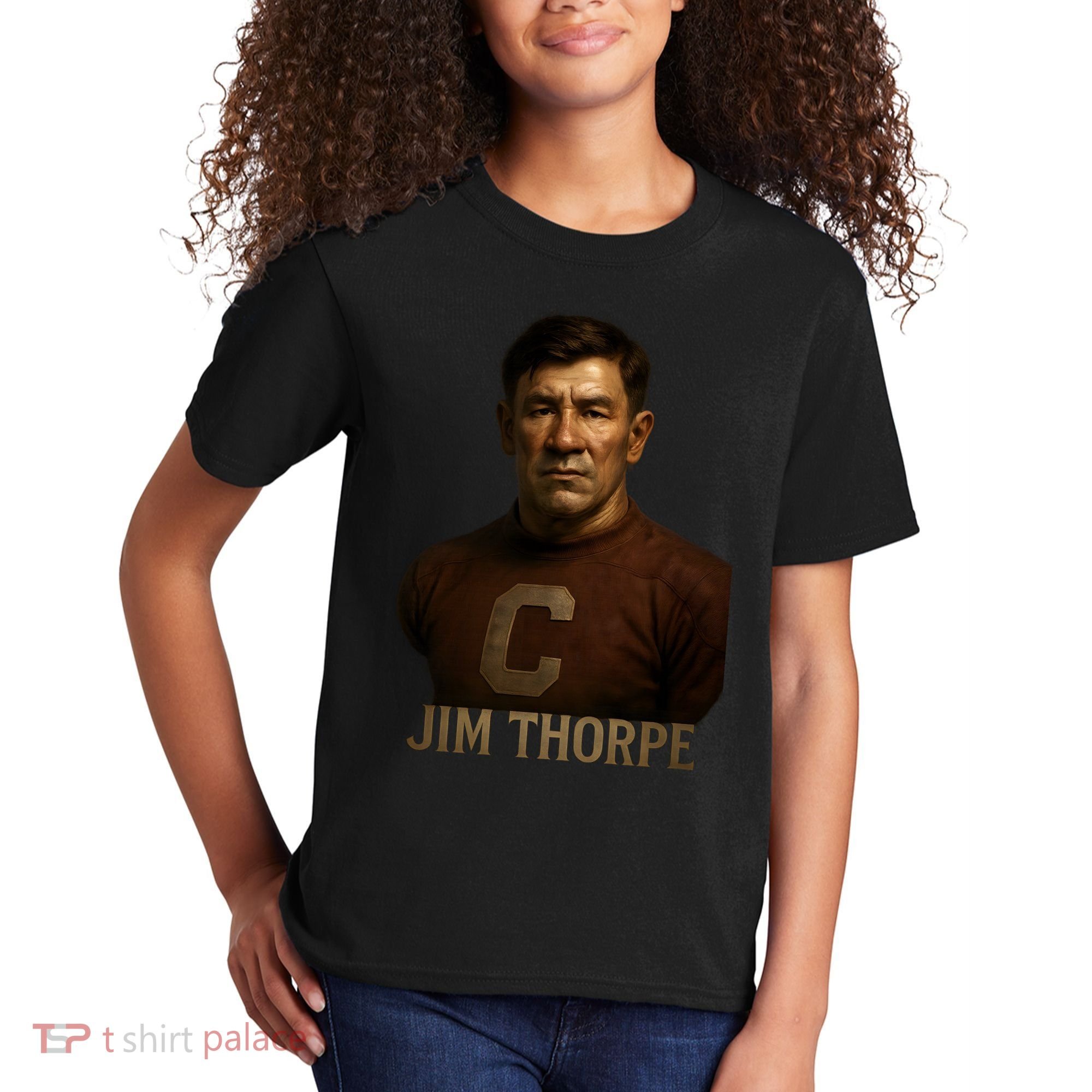 Jim Thorpe Hyper Realistic Digital Art Kids T-Shirt