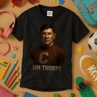 Jim Thorpe Hyper Realistic Digital Art Kids T-Shirt thumb 3