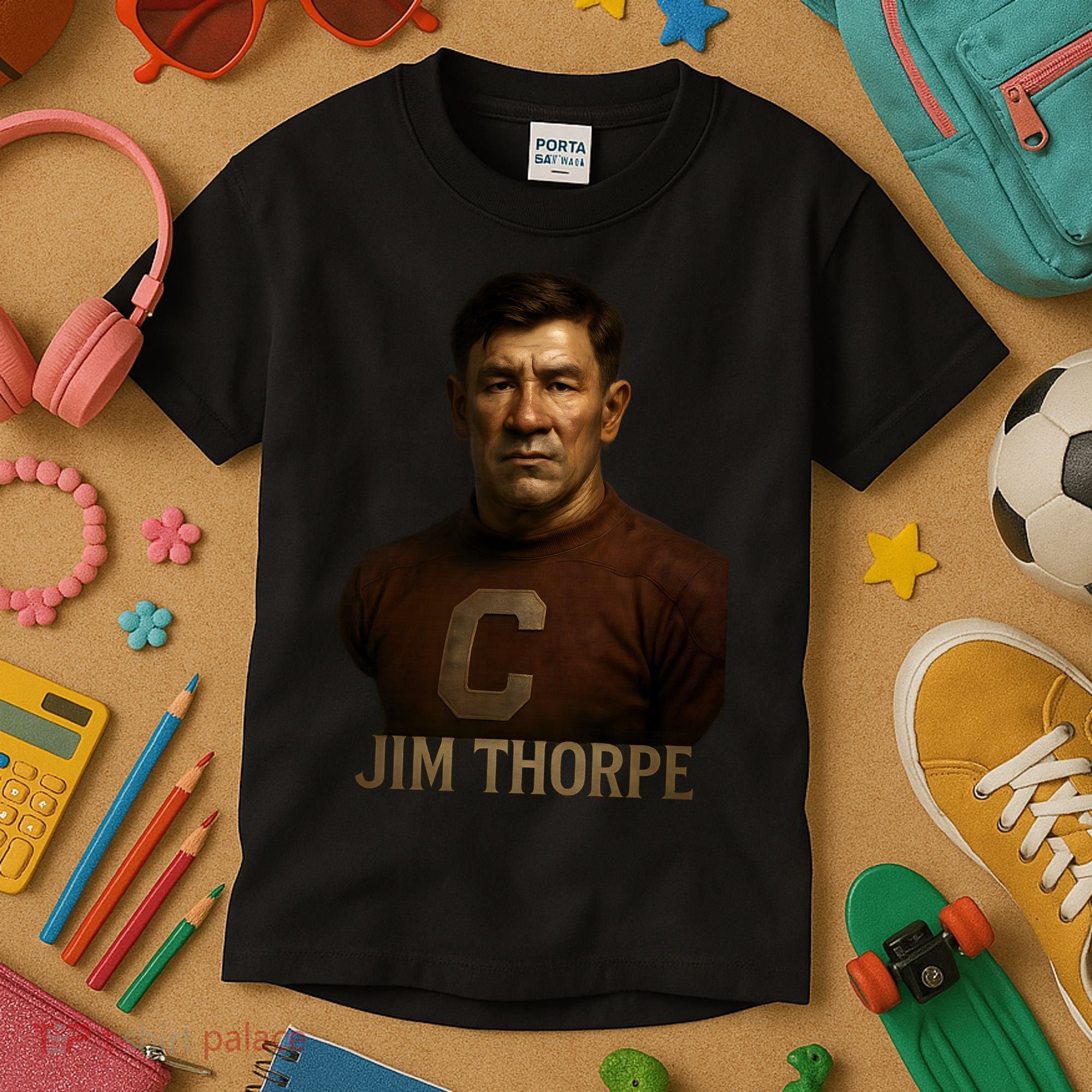 Jim Thorpe Hyper Realistic Digital Art Kids T-Shirt