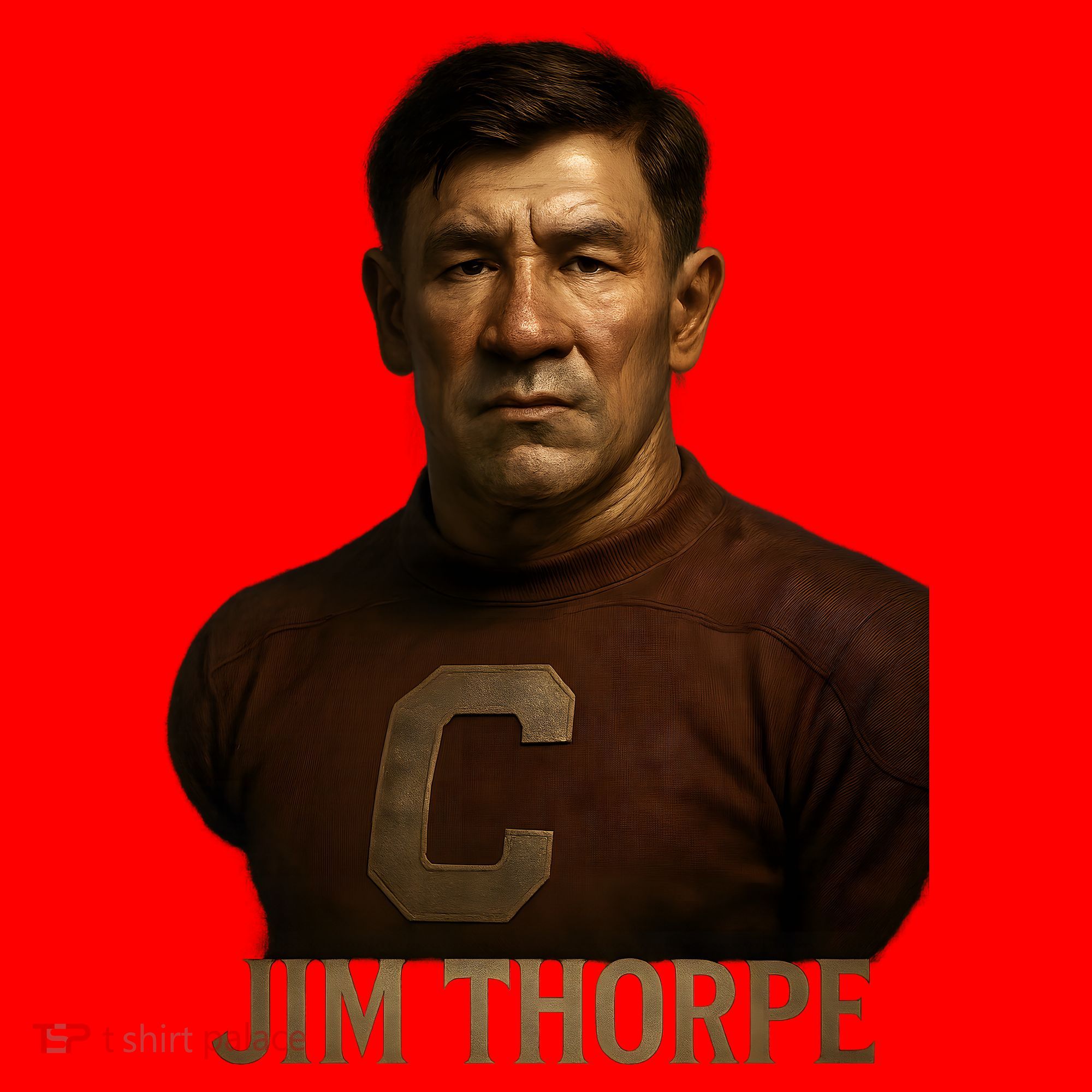 Jim Thorpe Hyper Realistic Digital Art Santa Hat
