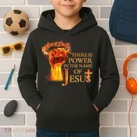 Jesus There Is Power In The Name Of Jesust Kids Hoodie thumb 2