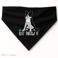 Just Throw It Funny Border Collie Dog Lover USA-Made Doggie Bandana thumb 0