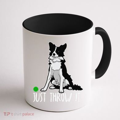 Just Throw It Funny Border Collie Dog Lover Coffee Mug back