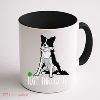 Just Throw It Funny Border Collie Dog Lover Coffee Mug thumb 1