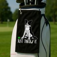 Just Throw It Funny Border Collie Dog Lover Golf Towel thumb 2