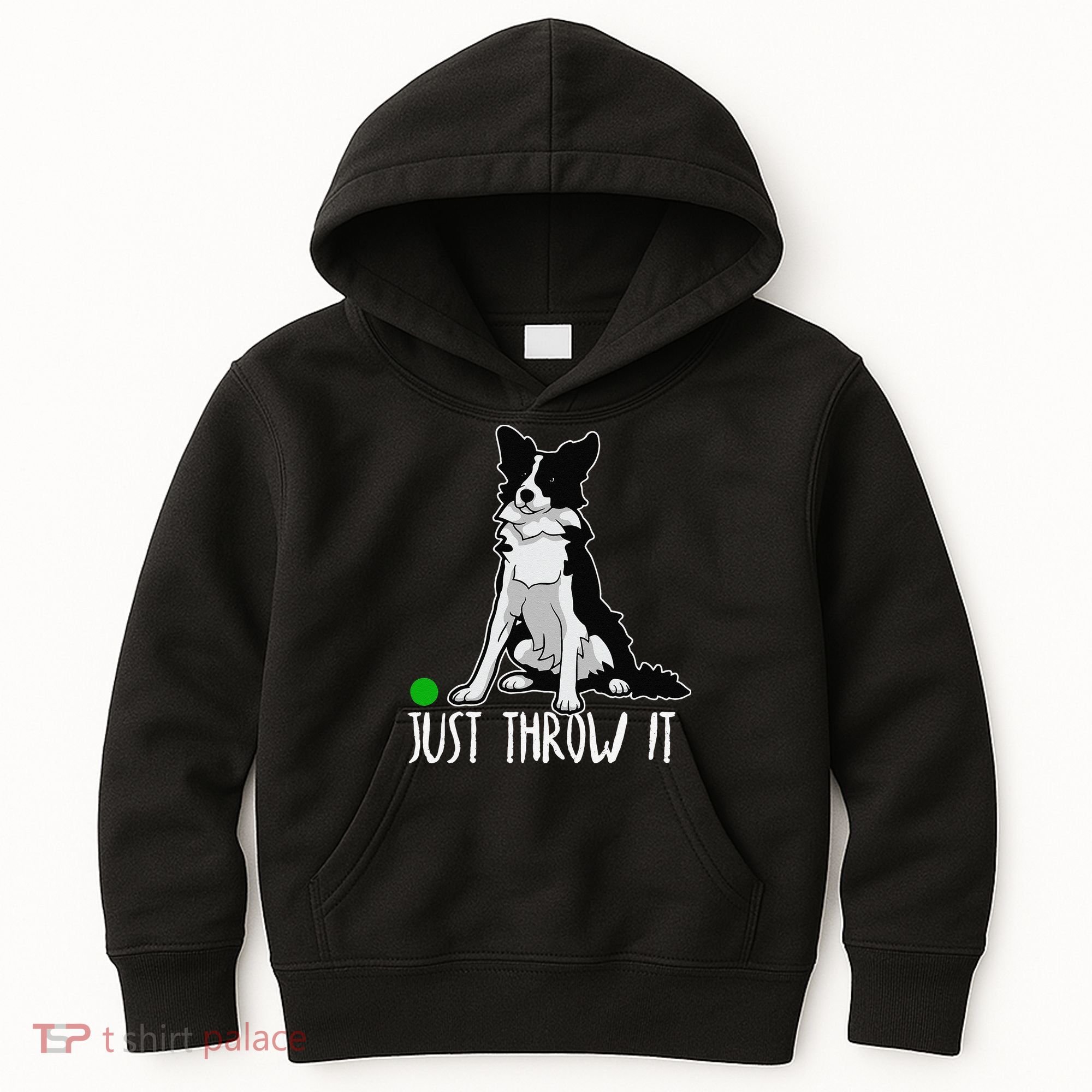 Just Throw It Funny Border Collie Dog Lover Kids Hoodie