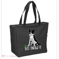 Just Throw It Funny Border Collie Dog Lover Tote Bag thumb 2