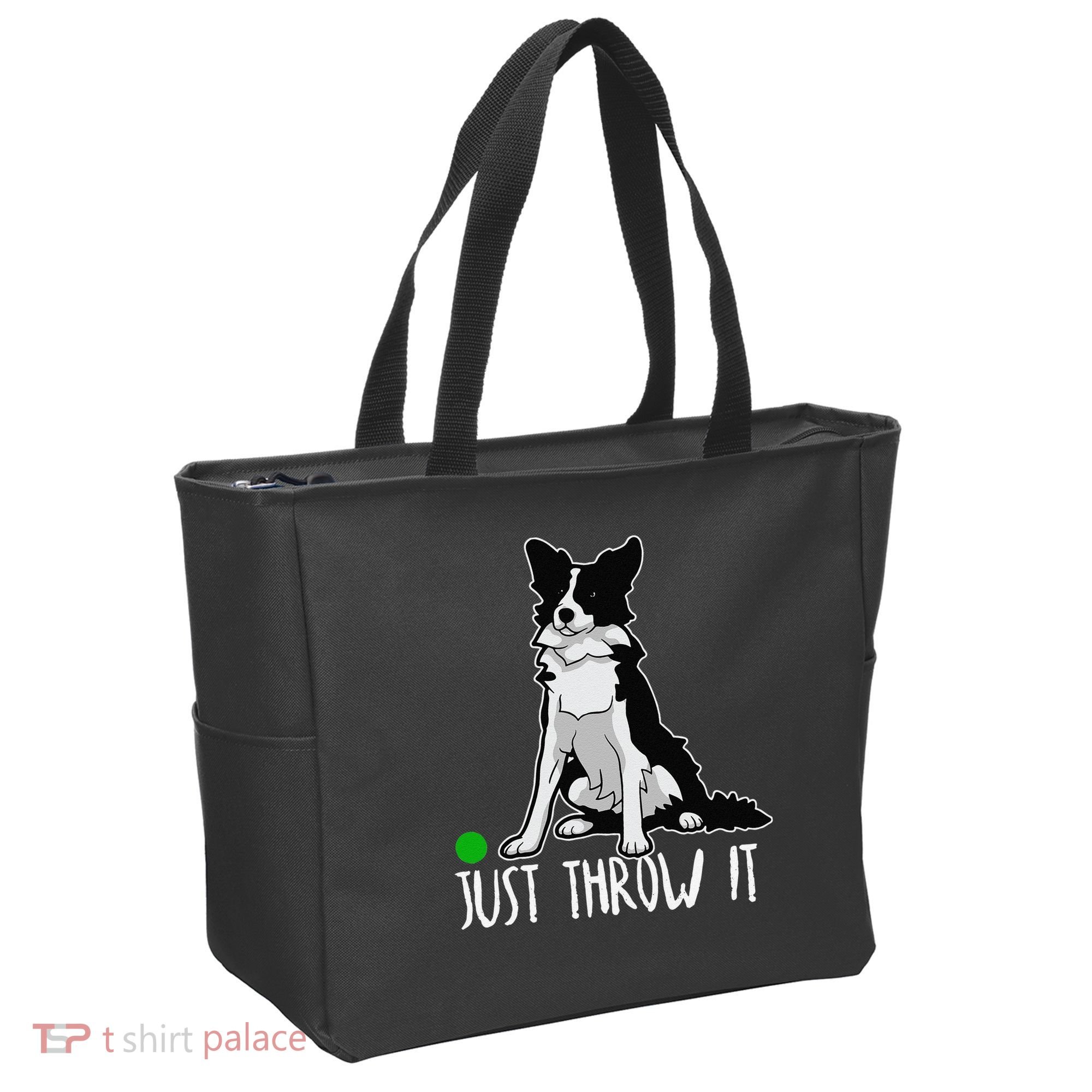 Just Throw It Funny Border Collie Dog Lover Tote Bag