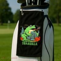 Japanese Toadzilla Monster Frog Attack Golf Towel thumb 2