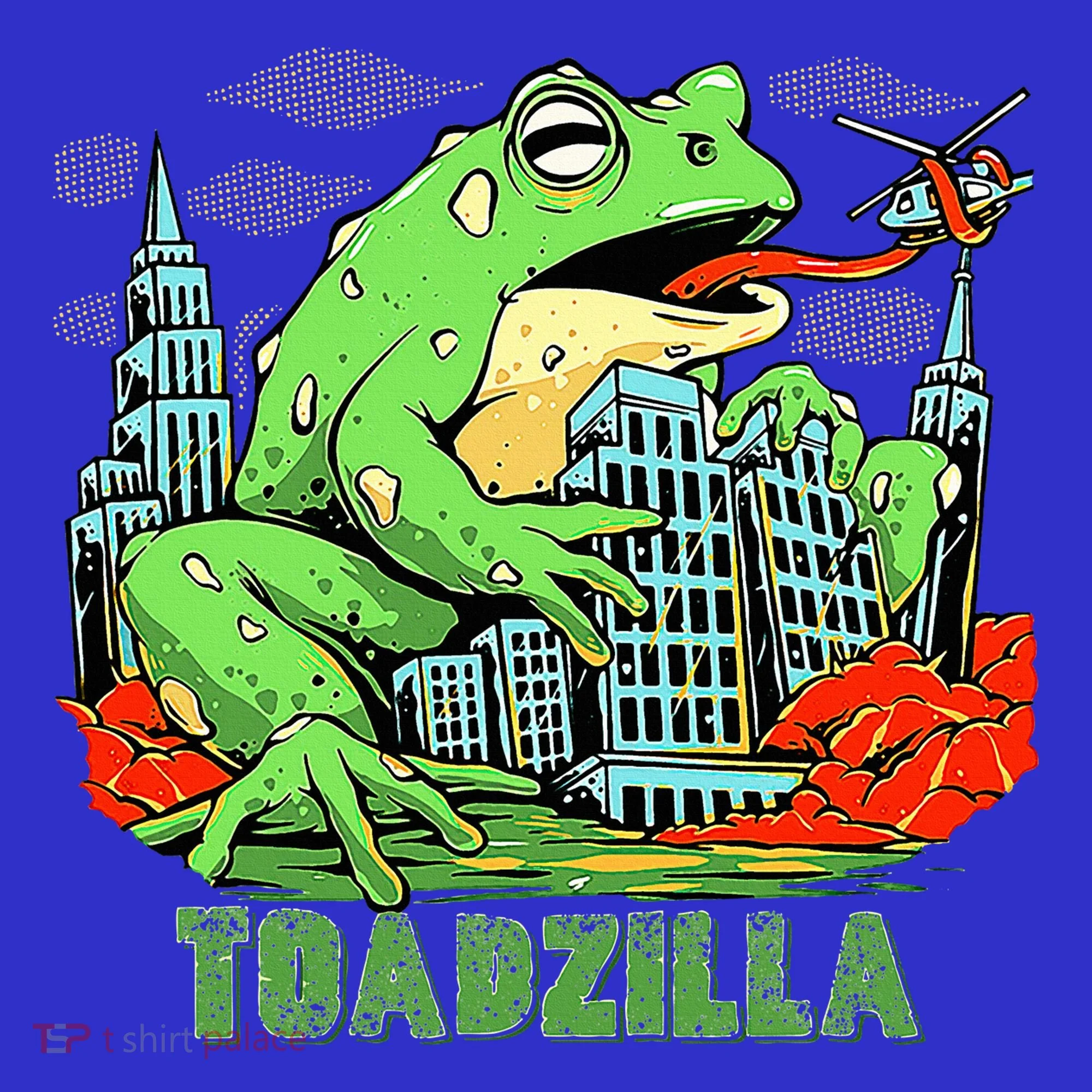 Japanese Toadzilla Monster Frog Attack Long Sleeve Shirt