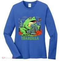 Japanese Toadzilla Monster Frog Attack Women's Long Sleeve Shirt thumb 0