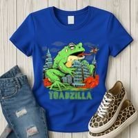 Japanese Toadzilla Monster Frog Attack Women's T-Shirt thumb 3