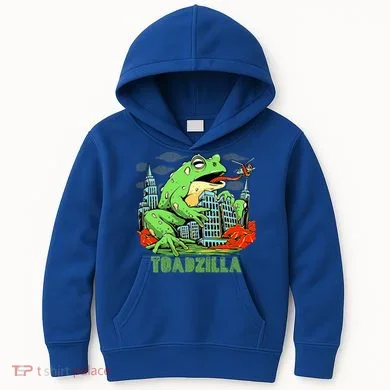 Japanese Toadzilla Monster Frog Attack Kids Hoodie