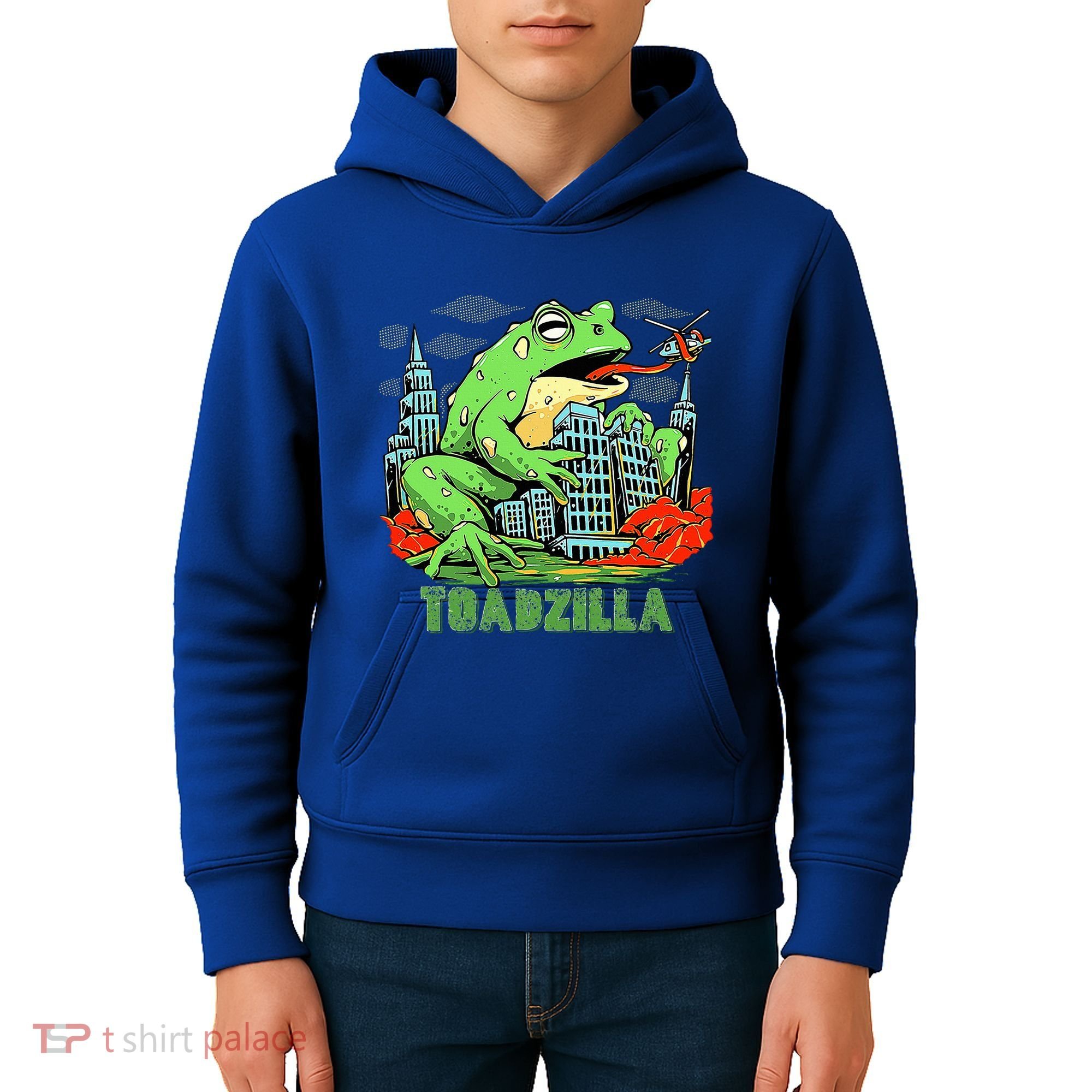 Japanese Toadzilla Monster Frog Attack Kids Hoodie