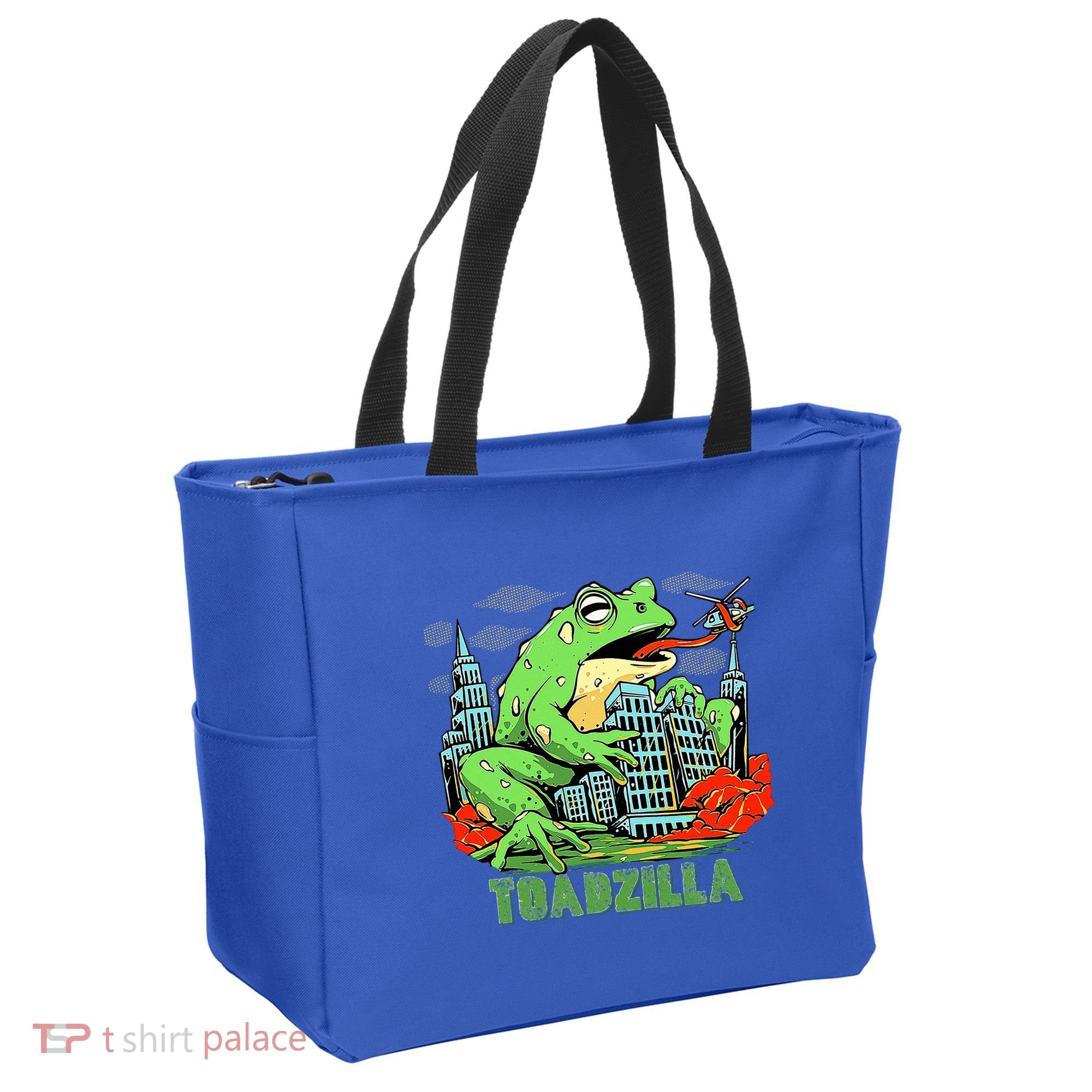 Japanese Toadzilla Monster Frog Attack Tote Bag