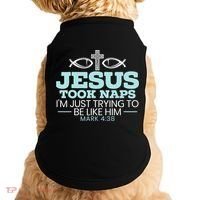 Jesus Took Naps Religious Pastor Bible Scripture Christian Doggie Tank thumb 0