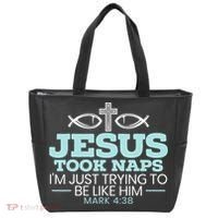 Jesus Took Naps Religious Pastor Bible Scripture Christian Tote Bag thumb 0