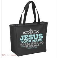 Jesus Took Naps Religious Pastor Bible Scripture Christian Tote Bag thumb 2