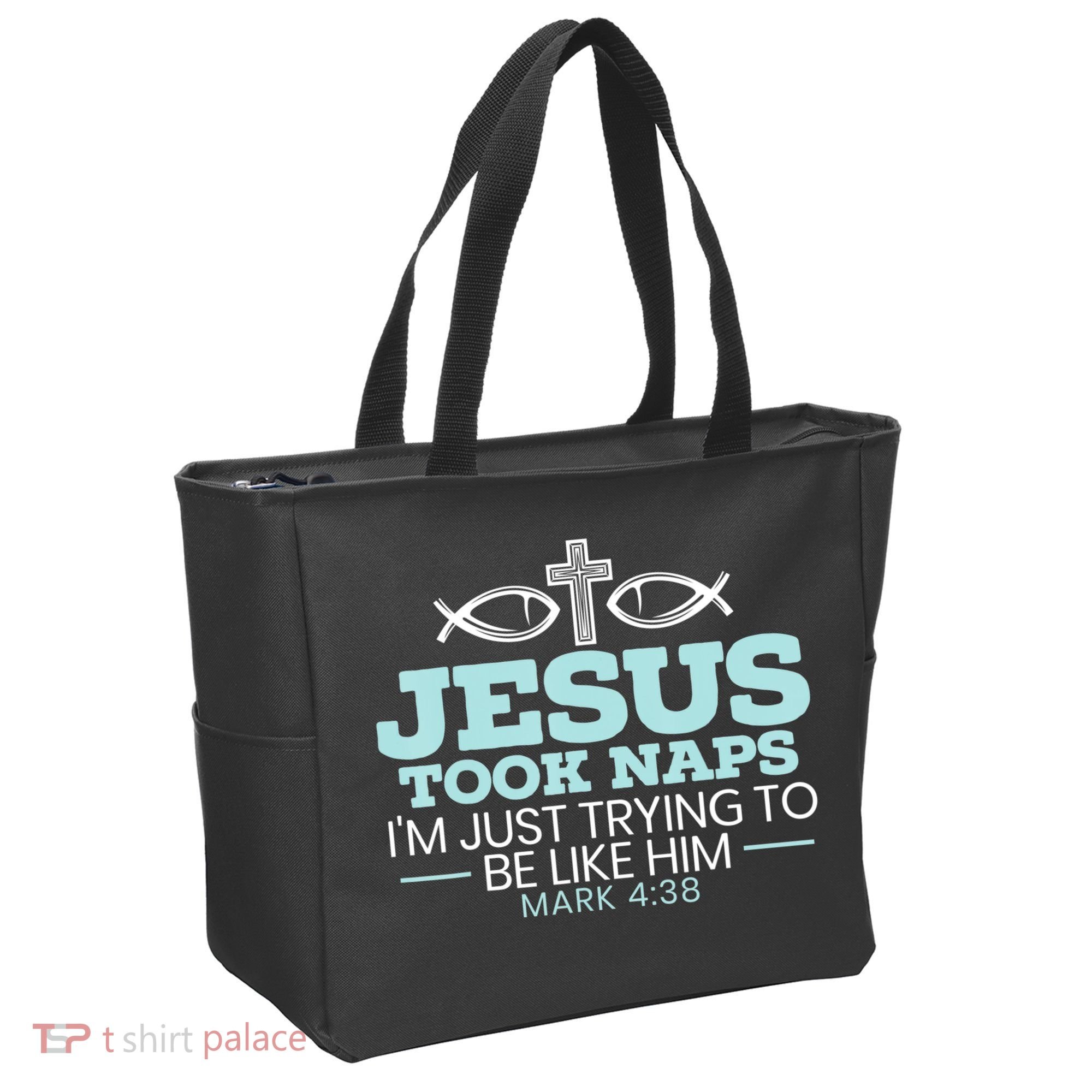Jesus Took Naps Religious Pastor Bible Scripture Christian Tote Bag