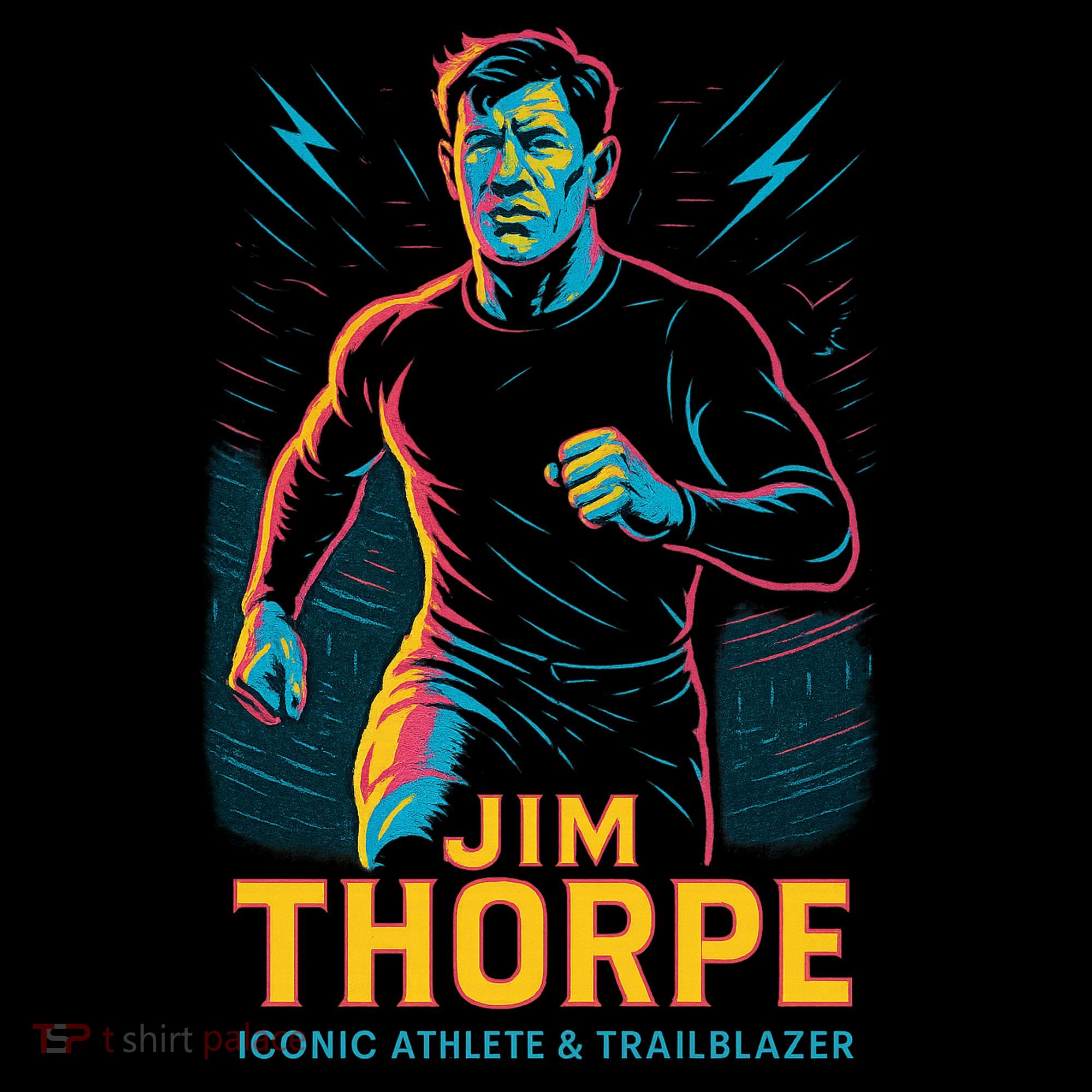 Jim Thorpe Neon Iconic Athlete Women's Hoodie