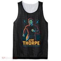 Jim Thorpe Neon Iconic Athlete Mesh Reversible Basketball Jersey Tank thumb 0