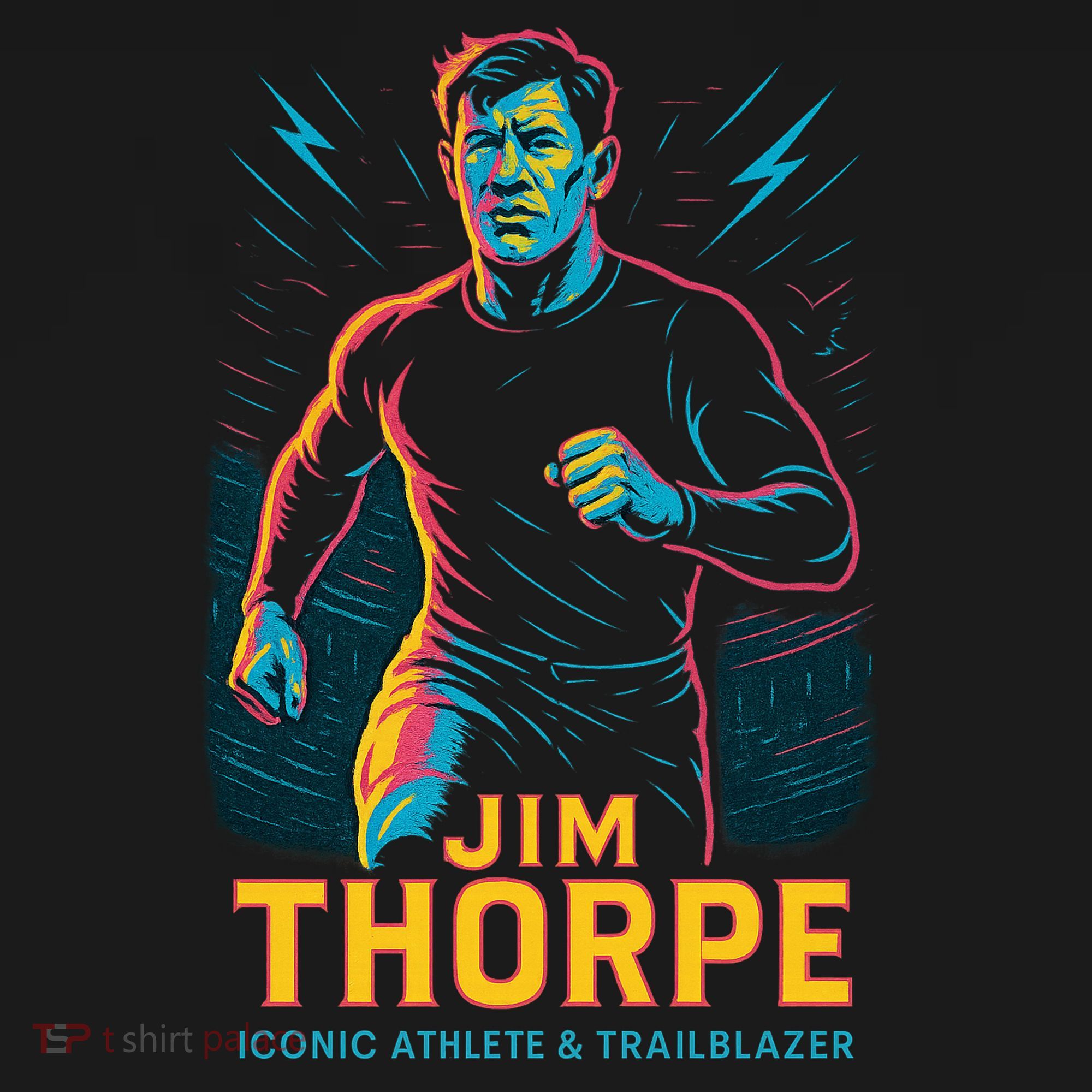 Jim Thorpe Neon Iconic Athlete Women's Tank Top