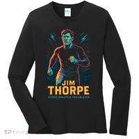 Jim Thorpe Neon Iconic Athlete Women's Long Sleeve Shirt thumb 0