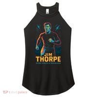 Jim Thorpe Neon Iconic Athlete Women's Perfect Tri Rocker Tank thumb 0