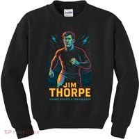 Jim Thorpe Neon Iconic Athlete Kids Sweatshirt thumb 0