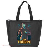 Jim Thorpe Neon Iconic Athlete Tote Bag thumb 0