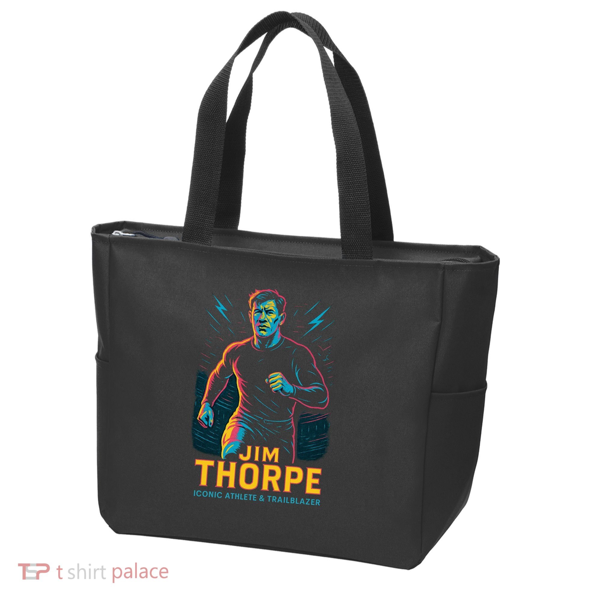 Jim Thorpe Neon Iconic Athlete Tote Bag