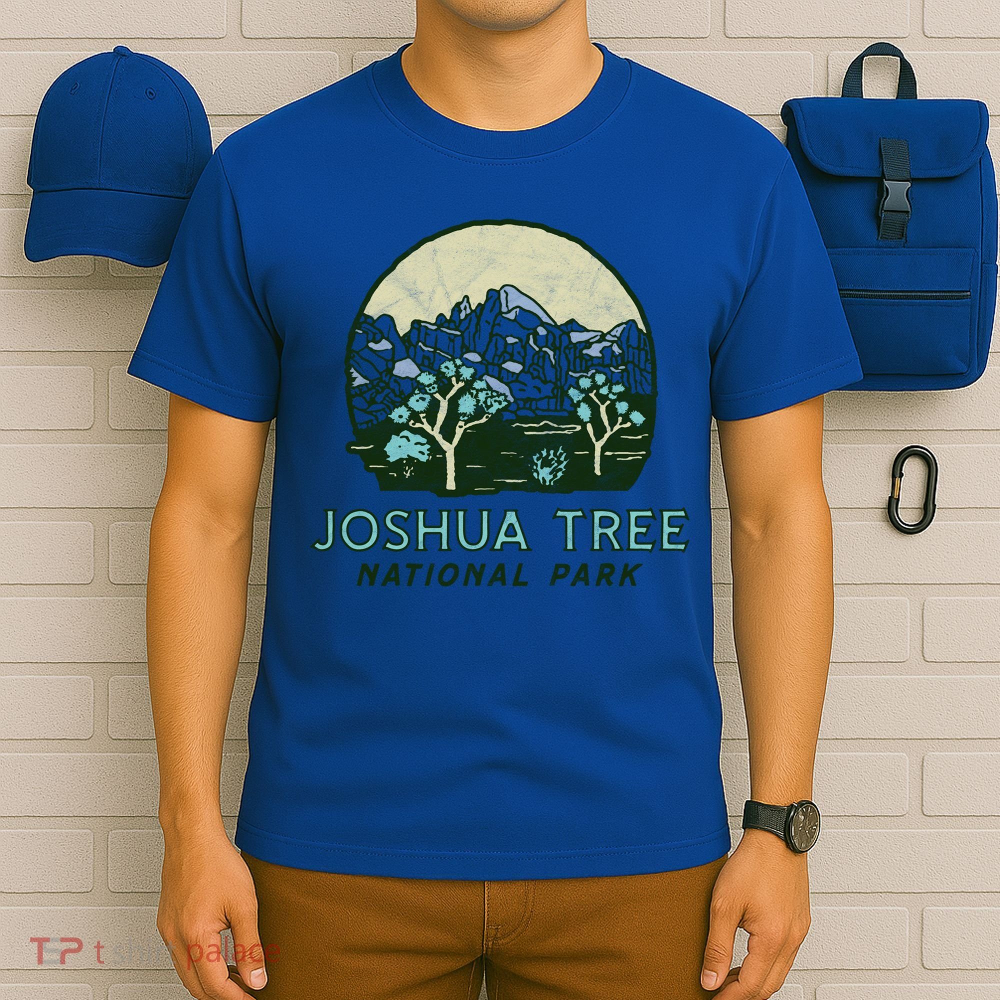Joshua Tree National Park Vintage Mountains And Trees Sketch Gift T-Shirt