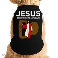 Jesus The Original Life Hack Funny Christian Easter Doggie Tank thumb 0