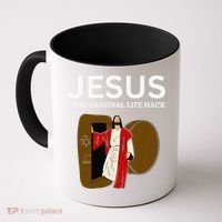 Jesus The Original Life Hack Funny Christian Easter Coffee Mug thumb 0