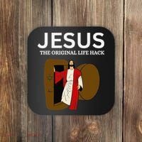Jesus The Original Life Hack Funny Christian Easter Coaster thumb 0