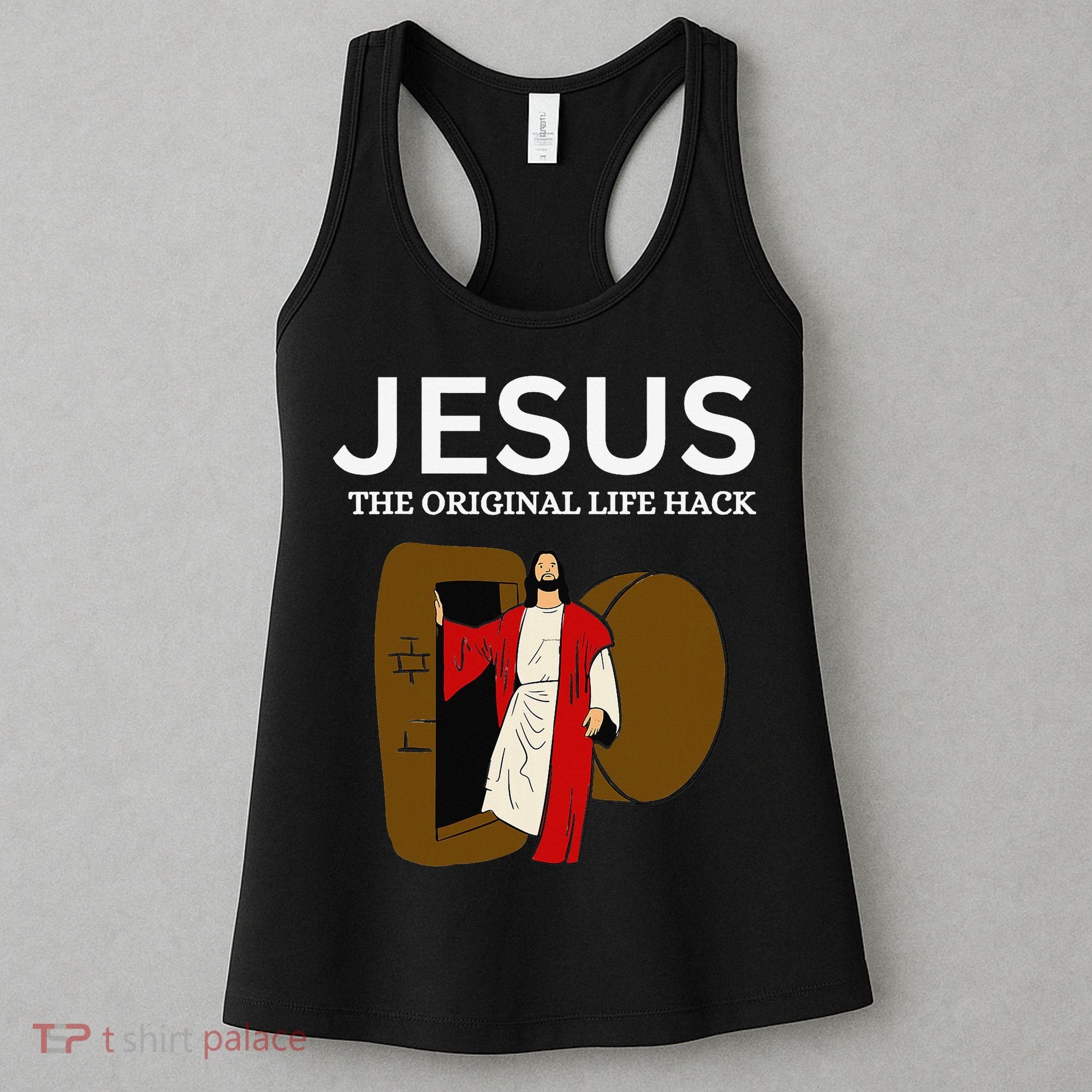 Jesus The Original Life Hack Funny Christian Easter Women's Tank Top