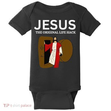 Jesus The Original Life Hack Funny Christian Easter Baby Bodysuit