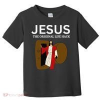 Jesus The Original Life Hack Funny Christian Easter Toddler T-Shirt thumb 0