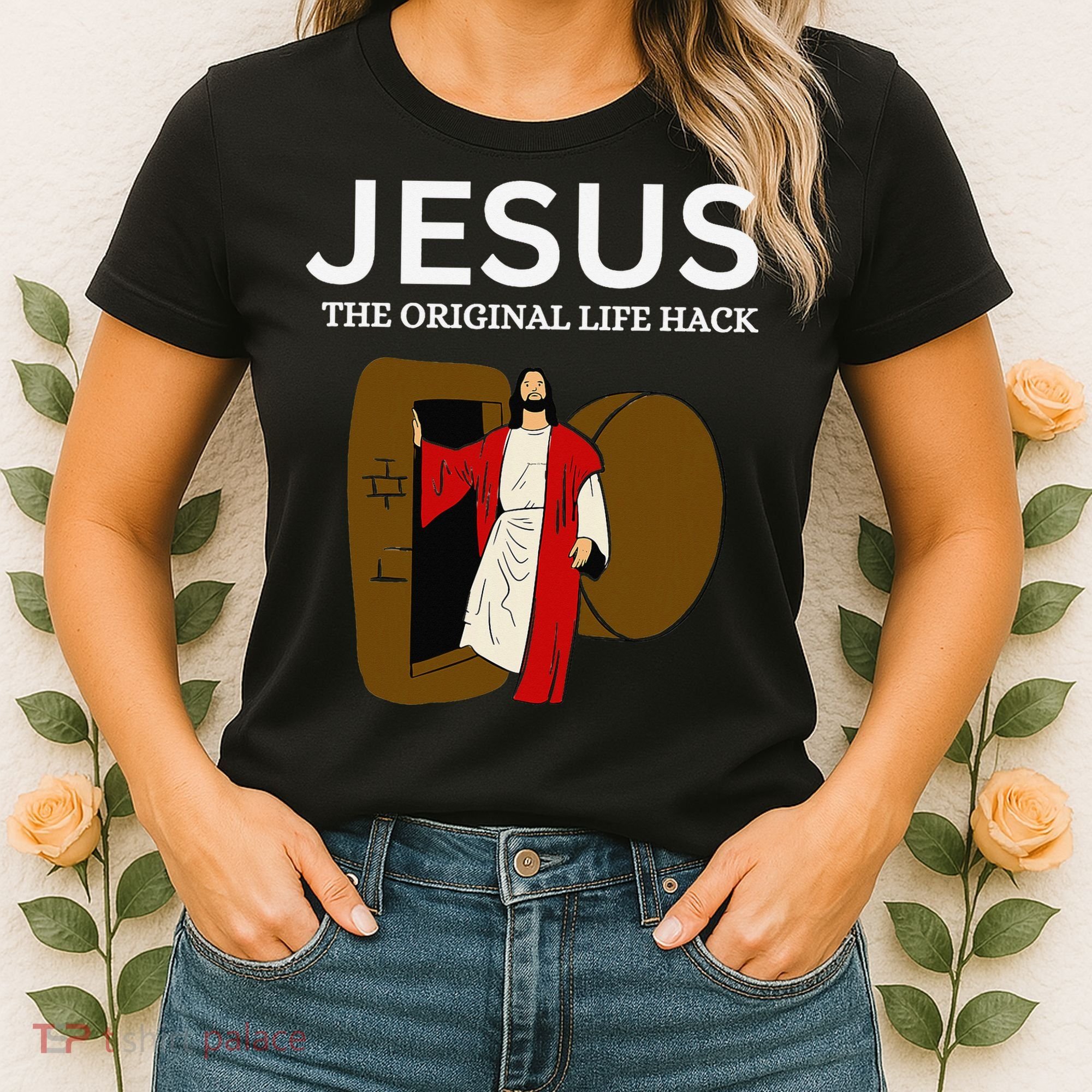 Jesus The Original Life Hack Funny Christian Easter Women's T-Shirt